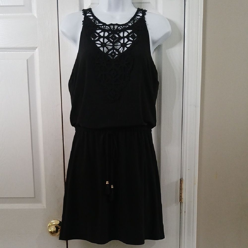 White House Black Market black elastic waist mini dress Sz XS